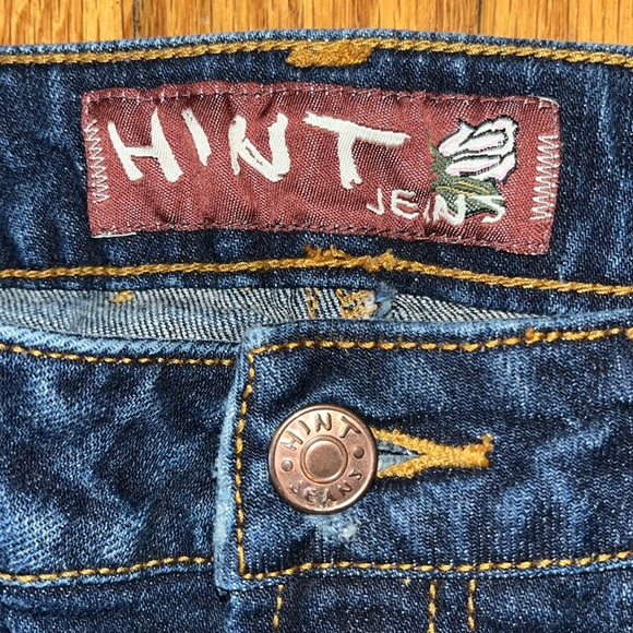 HINT Embroidered Blue Boho Denim Jeans Size 7 - Picture 9 of 13